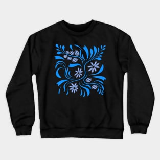 Folk flowers floral art print Flowers abstract art Crewneck Sweatshirt